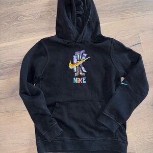 Nike Black Hoodie with Colorful Logo